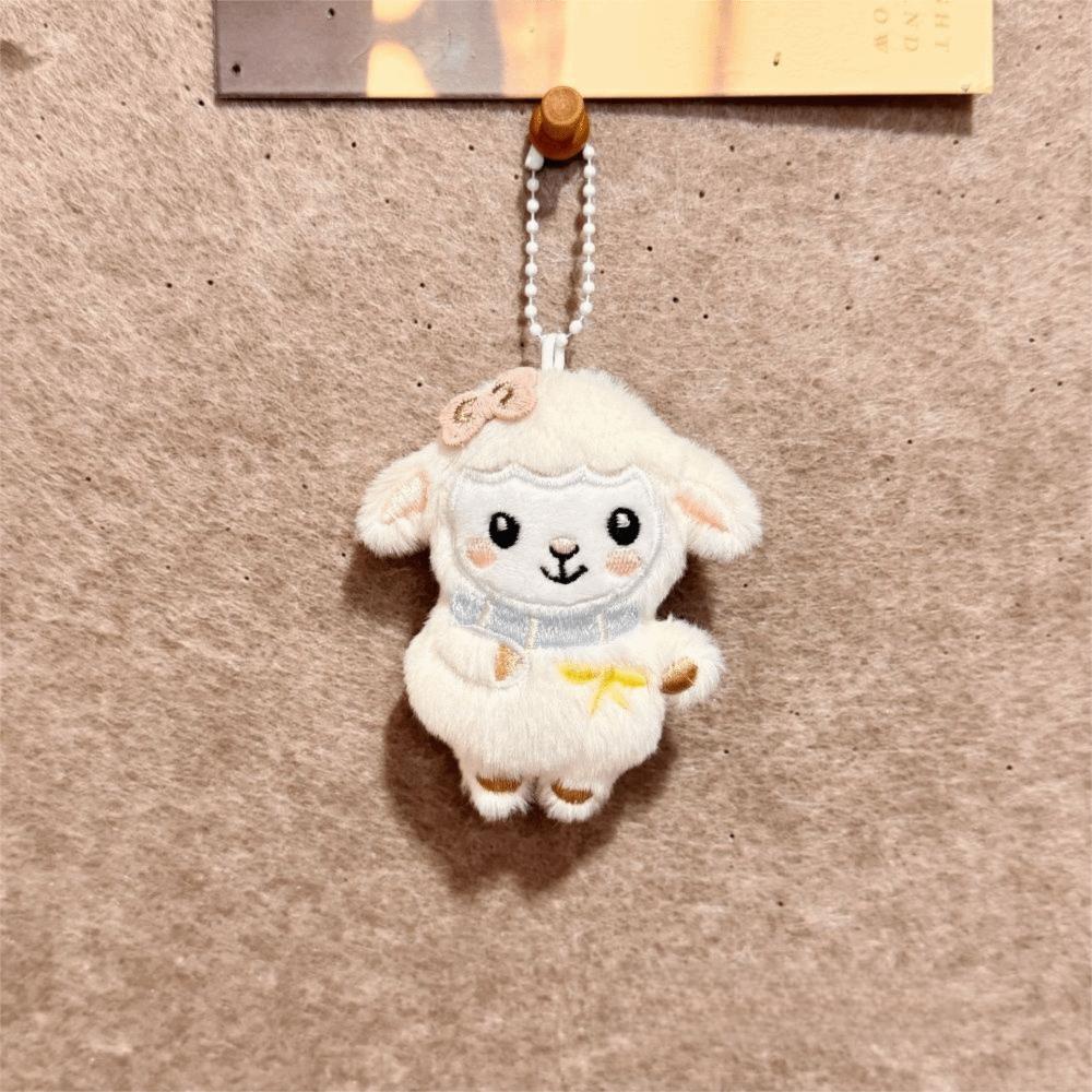 Soft Material Backpack Pendant Plush Texture Lamb Pendant Adorable Lamb Keychain Daily Carry