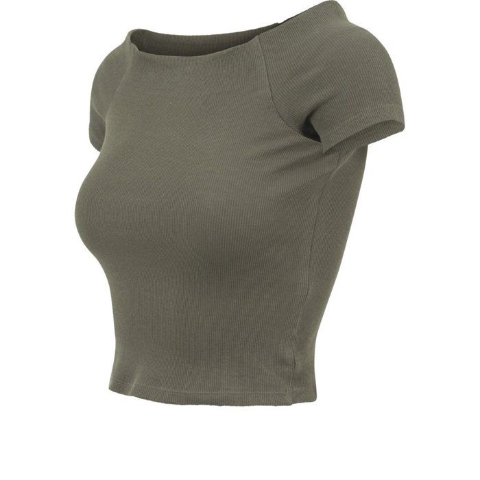 Urban Classics Ladies - Off Shoulder Rib Top Sans Bretelles