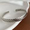 PANJBJ 925 Sterling Silver Irregular Geometry Texture Bangle Bracelet for Women Girl Minimalism Jewelry Gift Dropshipping