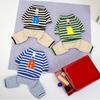 Casual Striped Pet Four-Legged Clothes Autumn/Winter Bichon Frise Warm Clothing Teddy Letter Embroidered Bib Trousers