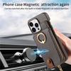 Leather Zipper Wallet with Card Holder Phone Case for IPhone 16E 16 15 14 13 12 11 Pro Max XS XR 7 8 Plus Ring Kickstand Cover