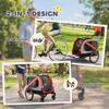 2-In-1 Dog Bike Trailer Pet Stroller with Universal Wheel Reflector Flag Red