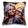 Whimsical Elderly CharacterPrinted Pillowcases for Unique Home Decor Sofa Seat Mattress Coverhome Decoration