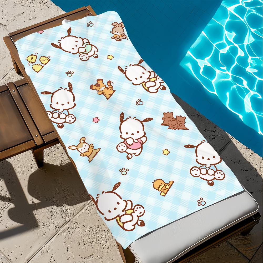 kawaii P-pochacco-o cute Towel Beach Quick Dry Soft Pool Towels Gift for Travel Gym Shower Camping sports