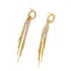 Tassel earrings exaggerated high-end zircon long chain earrings, European and American cold style earrings, stud earrings.