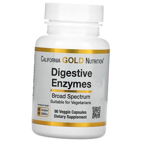 

Пищеварительные ферменты широкого спектра действия, Digestive Enzymes Broad Spectrum, California Gold Nutrition 90вегкапс (69427004) 90vcaps