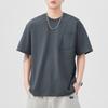 Pocket Short-sleeved T-shirt for Men's Summer New Loose Five-quarter Sleeve Round Neck T-shirt for Men