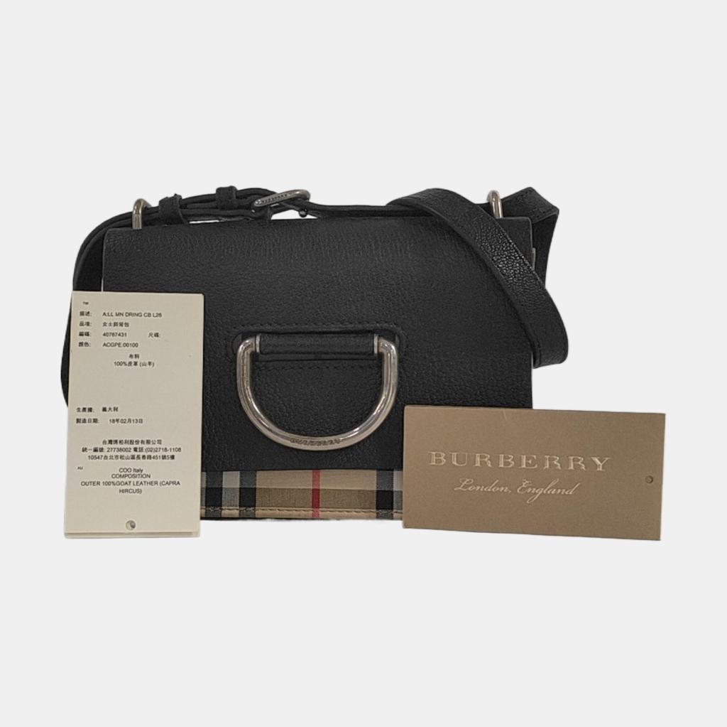 [Pre-Owned] D Check Pattern Leather Mini Shoulder Crossbody Bag - Very Good #1VPGG1I