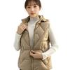 Herfst en winter dames effen kleur glanzende mode capuchon winddicht verdikte warme damesvestjas 5 kleuren