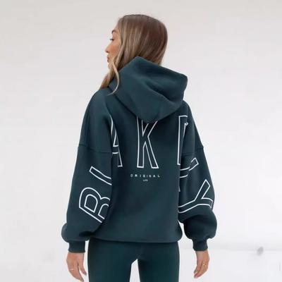 Damen Kapuzenpullover mit Grafikdruck Dick Lockerer Schnitt Langarm Lässig Streetwear