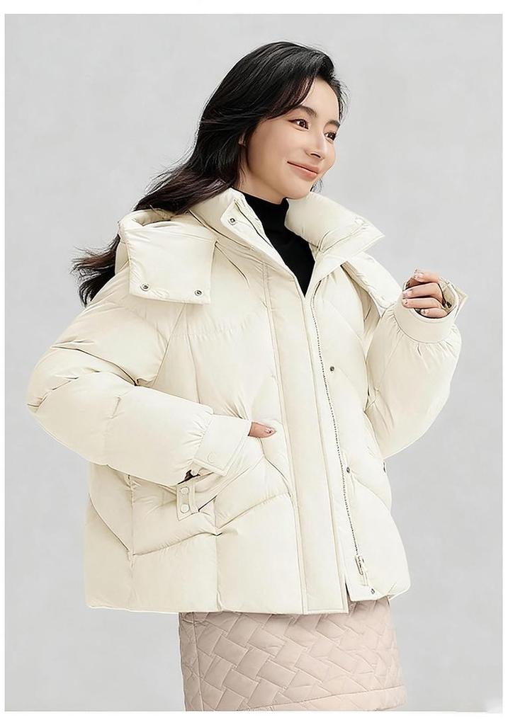 Women's 2025 Winter Hooded Down Cotton Puffer Jacket - Stylish Korean Short Outerwear Coat