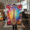 1PC Patchwork art Print FlAannel Blanket, High quality Comfortable for All Seasons, Home Decor, Warmth and Comfort