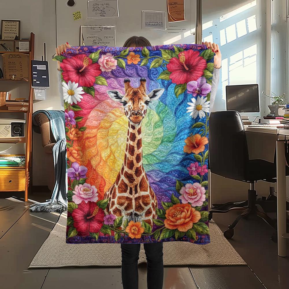 

1PC Patchwork art Print FlAannel Blanket, High quality Comfortable for All Seasons, Home Decor, Warmth and Comfort 80cm x 120cm