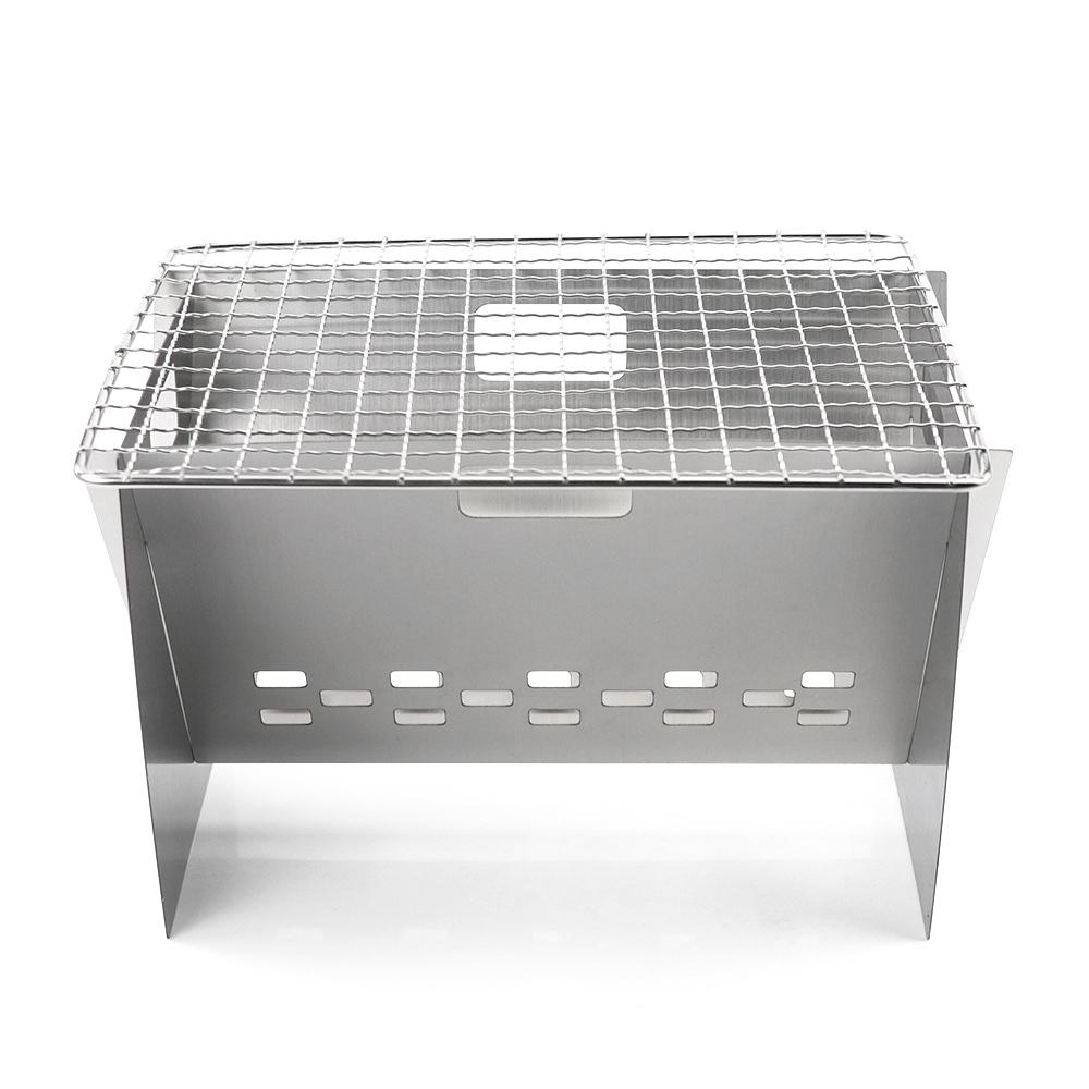 

Кемпинговая дровяная печь, портативная складная походная кухонная плита из нержавеющей стали с серебряный