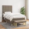 Maison Exclusive - Slatted Bed Base with Taupe Mattress 90x200 Cm Fabric