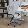 Massage Office Chair, Heated Reclining Computer Chair with Adjustable Height and Footrest, Grey
