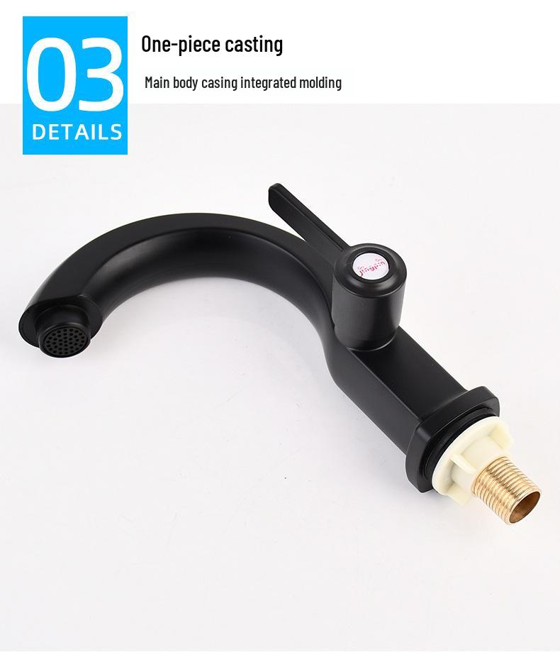 Single Cold Water Engineering Basin Faucet for Washbasin – Quick Open, Single Hole, Desktop Installation