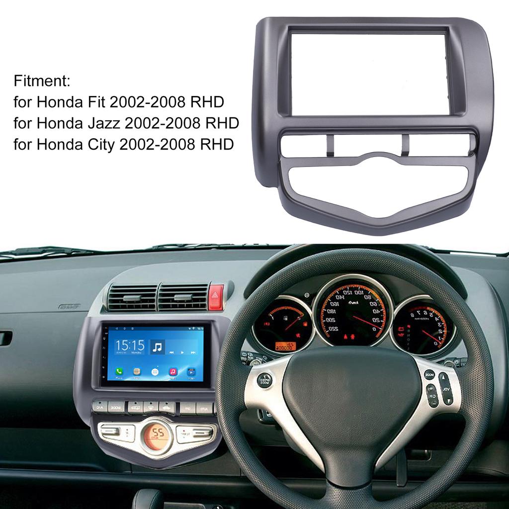 2Din Stereo Radio Fascia DVD Audio Navigation Panel Frame for Honda Fit/Jazz/City 02-08 Auto AC RHD