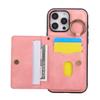 For iPhone 16 Pro Max Case Card Holder Kickstand Leather + TPU Phone Cover with Ring Holder