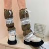 Lolitas Leg Warmer Y2K Knitted Leg Sleeves Goth Baggy Cuffs Ankle Heap Socks JK Uniform Foot Cover Lace Frilly Leg Socks
