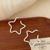 2026 New Blue Hollow Star Earrings for Women: Elegant Hoops for Square & Round Faces