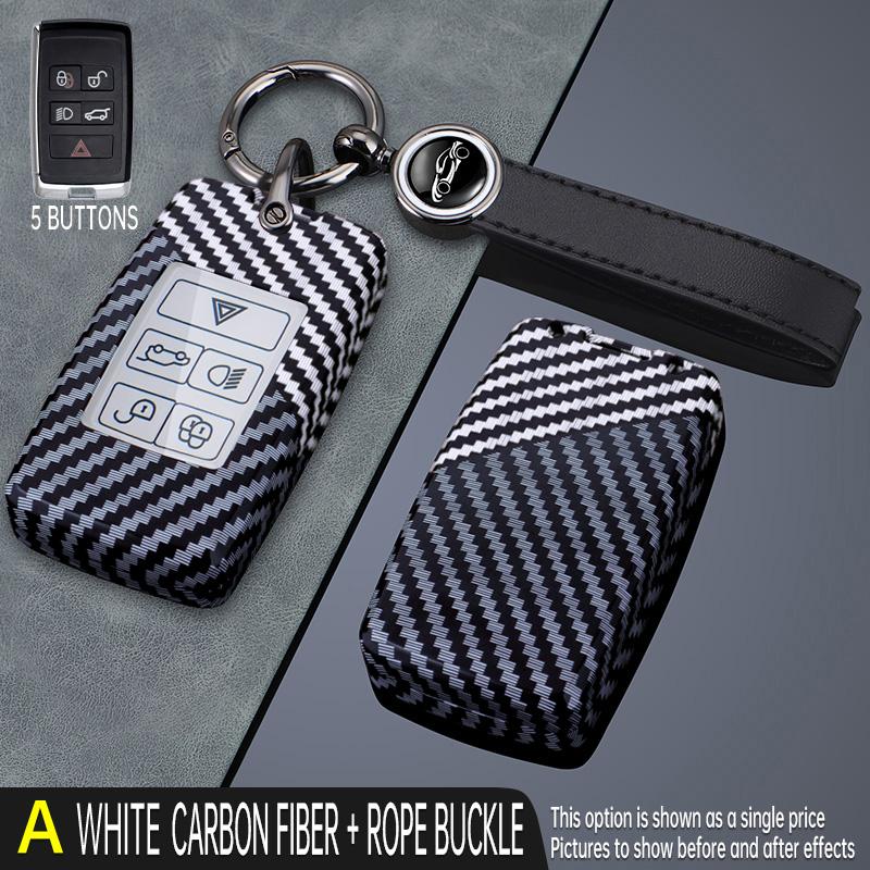 Carbon Car Key Cover Case Shell for Land Rover Range Rover Evoque Discovery Sport Velar for Jaguar XE E-PACE XF 2022 2023 2021