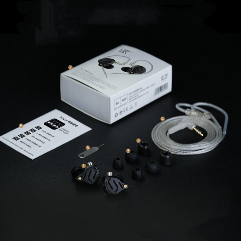 KZ Pisces 2DD Dynamic Drive Earphones Adjustable Earbuds HIFI In Ear Wired Gaming Earphones 2PIN 3.5MM Type-c Plug Cable