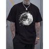 Herren Discokugel Grafik T-Shirt - Funkelnder Silberner Print, Lässiges Rundhals Kurzarm-T-Shirt, Normale Passform, Perfekt für Sommerurlaube, Freizeit