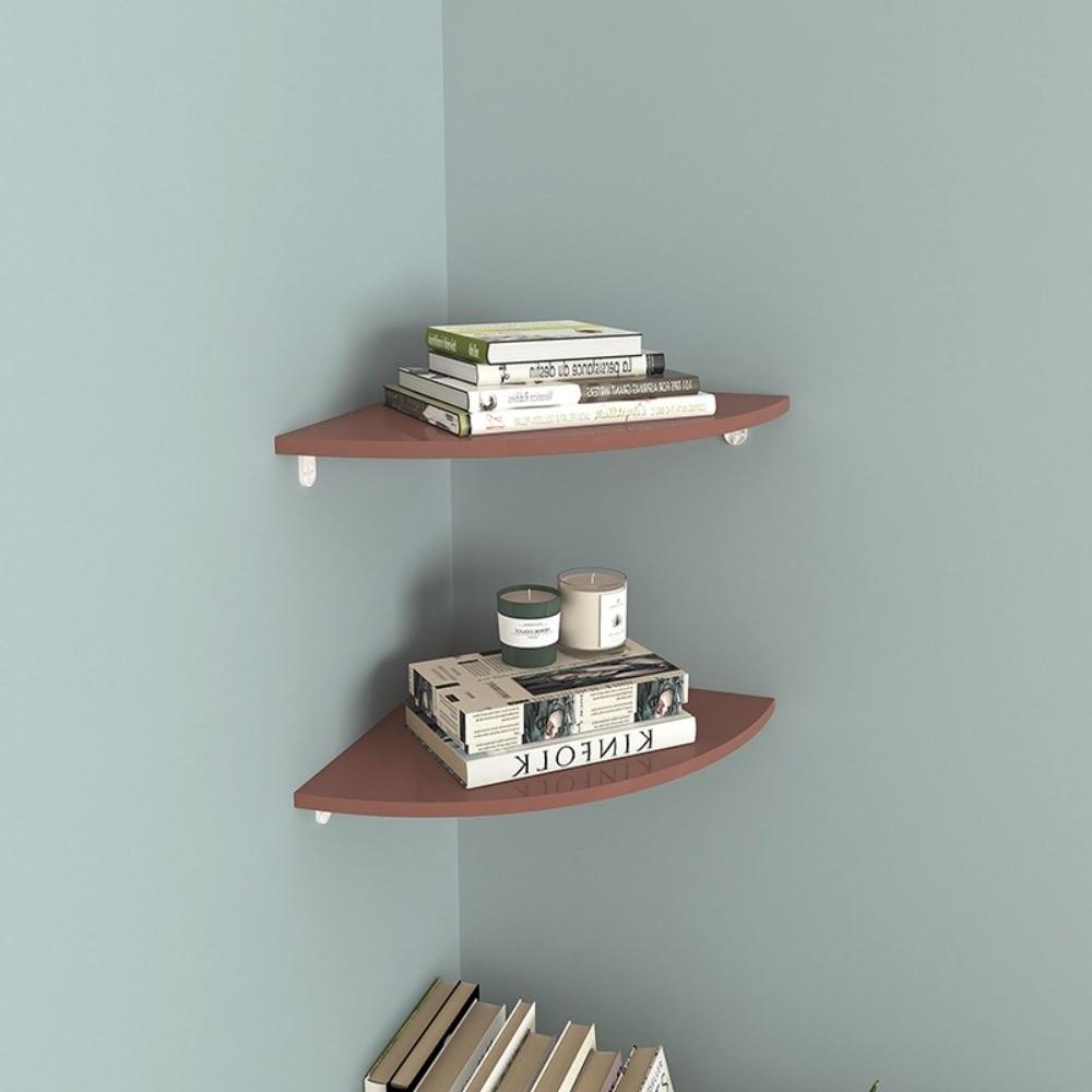 Quarter Circle Home Floating Shelves PVC Wall Corner Storage Rack Floating Corner Shelf Kitchen
