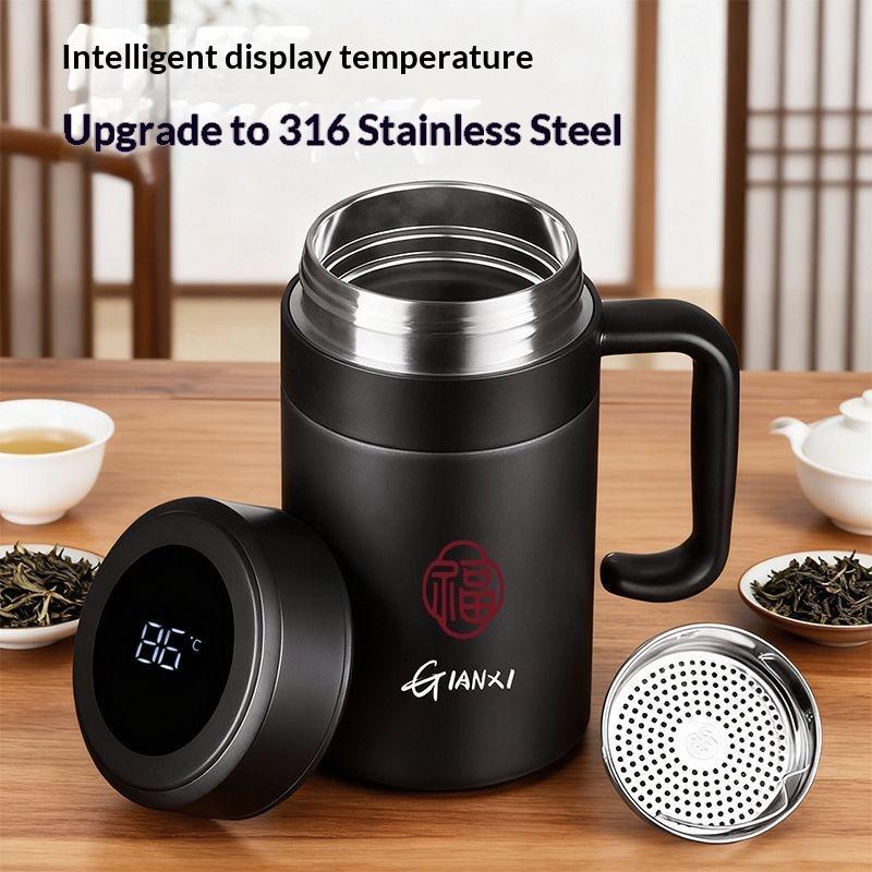Gianxi Men'S And Women'S Tea Cups With Handles Men'S Cups With Handles 304 Stainless Steel Large Capacity Insulation