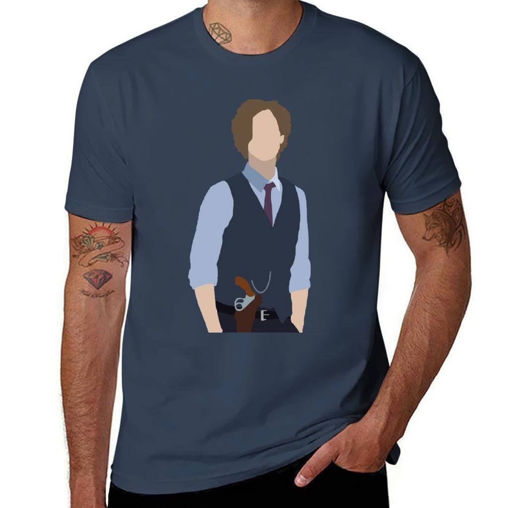 Dr Spencer Reid Silhouette Tshirt Basic Casual Wear Short Sleeve Top