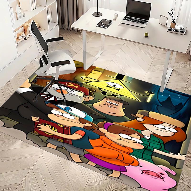 1pc Gravity Falls Print Area Rug - Soft, Washable Non-Slip Indoor Mat, Living Room, Home Office Decorative Rug,Office Decorative