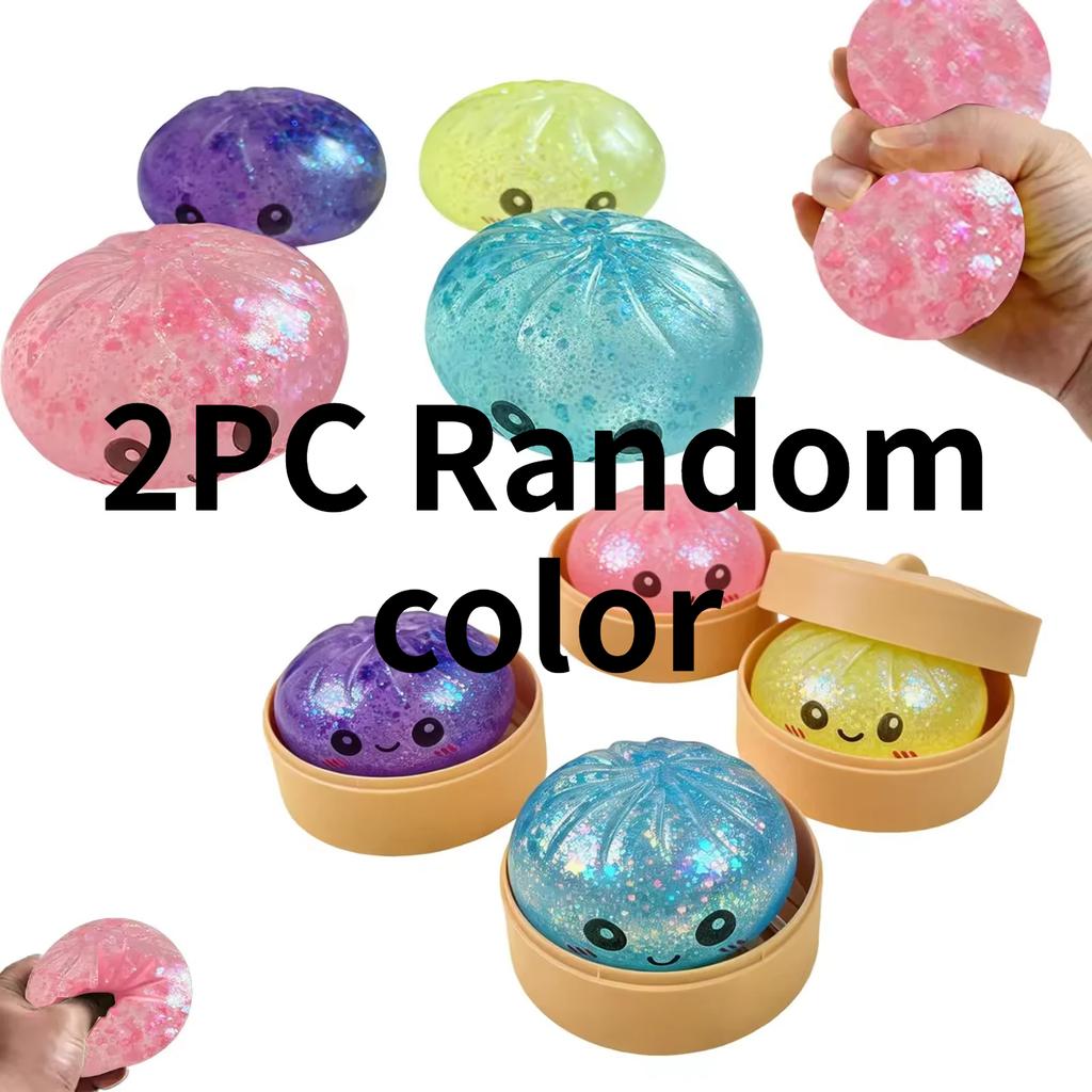 Steamed Bun Squeeze Toy Simulation Bao Stress Relief Fidget Toy With Beads Les Soft Squishy Sensory Decompression Accessory