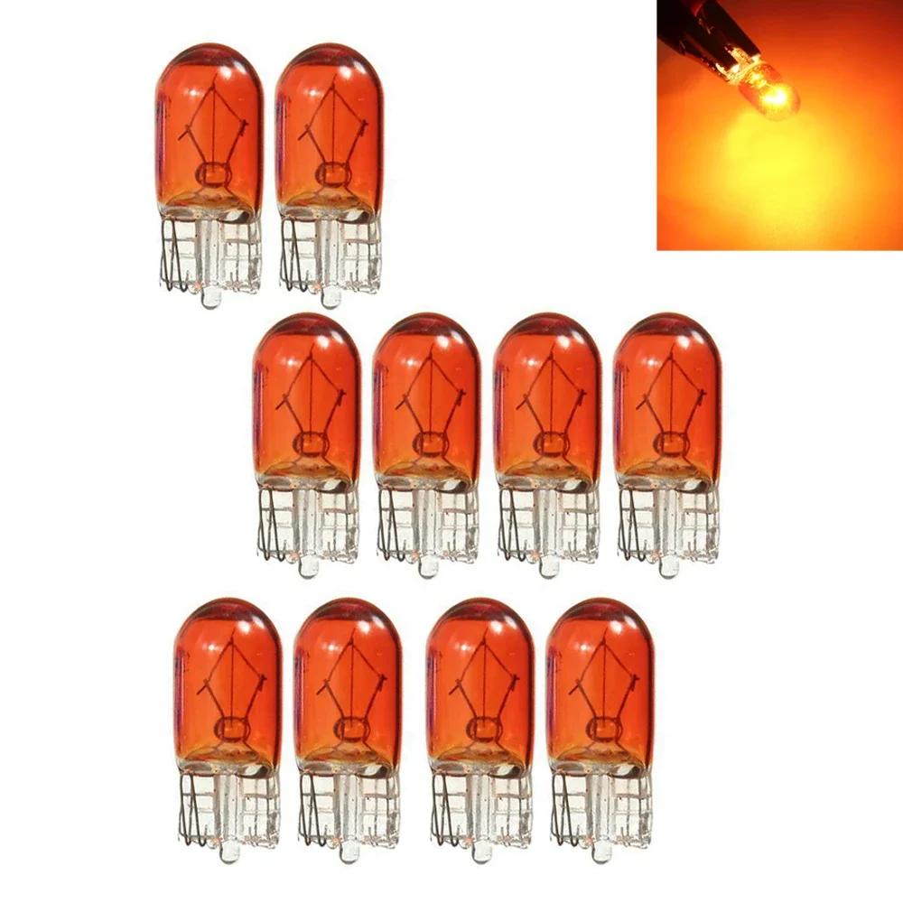 10pcs Car T10 Halogen 5W Wedges 12V Auto Lamp White Bulbs Instrument Light Reading Lights Clearance Lamp Accessories