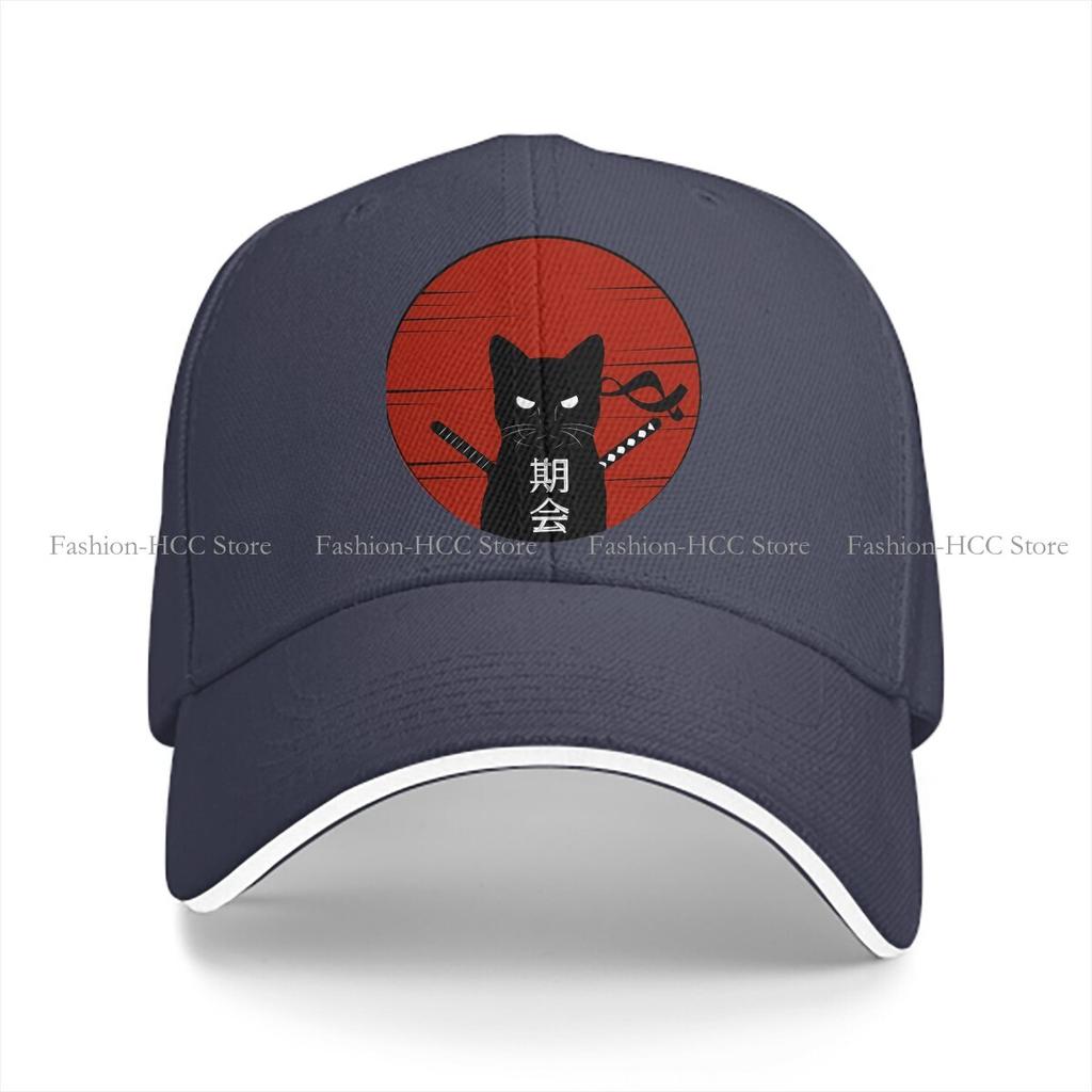 Ninja Cat Baseball Cap Men Hats Women Visor Protection Snapback Japanese Samurai Warrior Bushido Caps