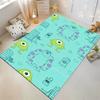 "Cartoon Monster Pattern Rug with Blue Background Non-slip Rug Suitable for Living Room and Bedroom Sofas Sofas"