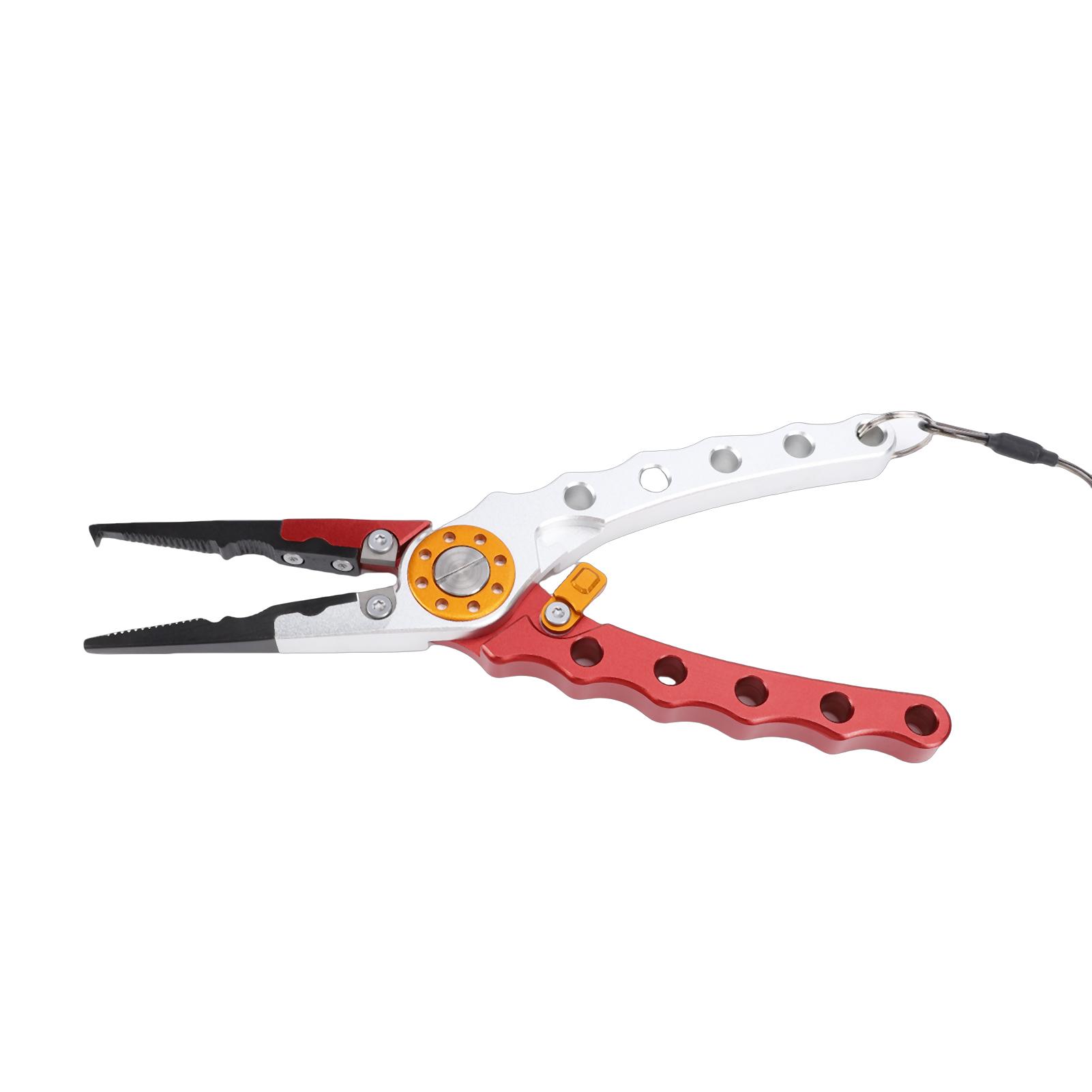 Multifunctional Aluminum Alloy Lure Pliers Fishing Tool with Non-Slip Grip   Throat Hook Removal for Anglers