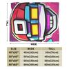 Geometry Dash Gaming Game Plush Blankets Warm Aesthetic Plush Bedding Throws Couch Chair Sofa Bed Flannel Bedspread Cover