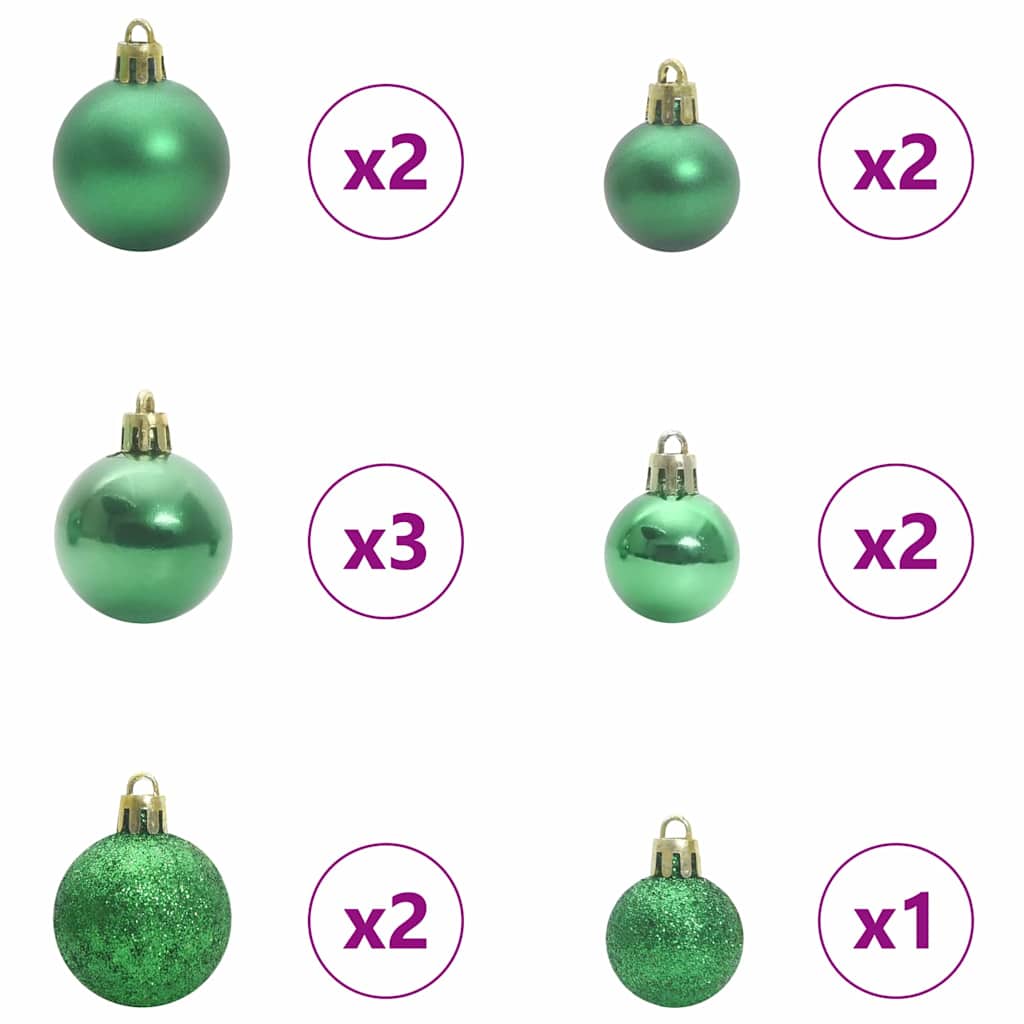 Christmas Ornament Set with 150 LEDs 61 pcs Multicolor Plastic