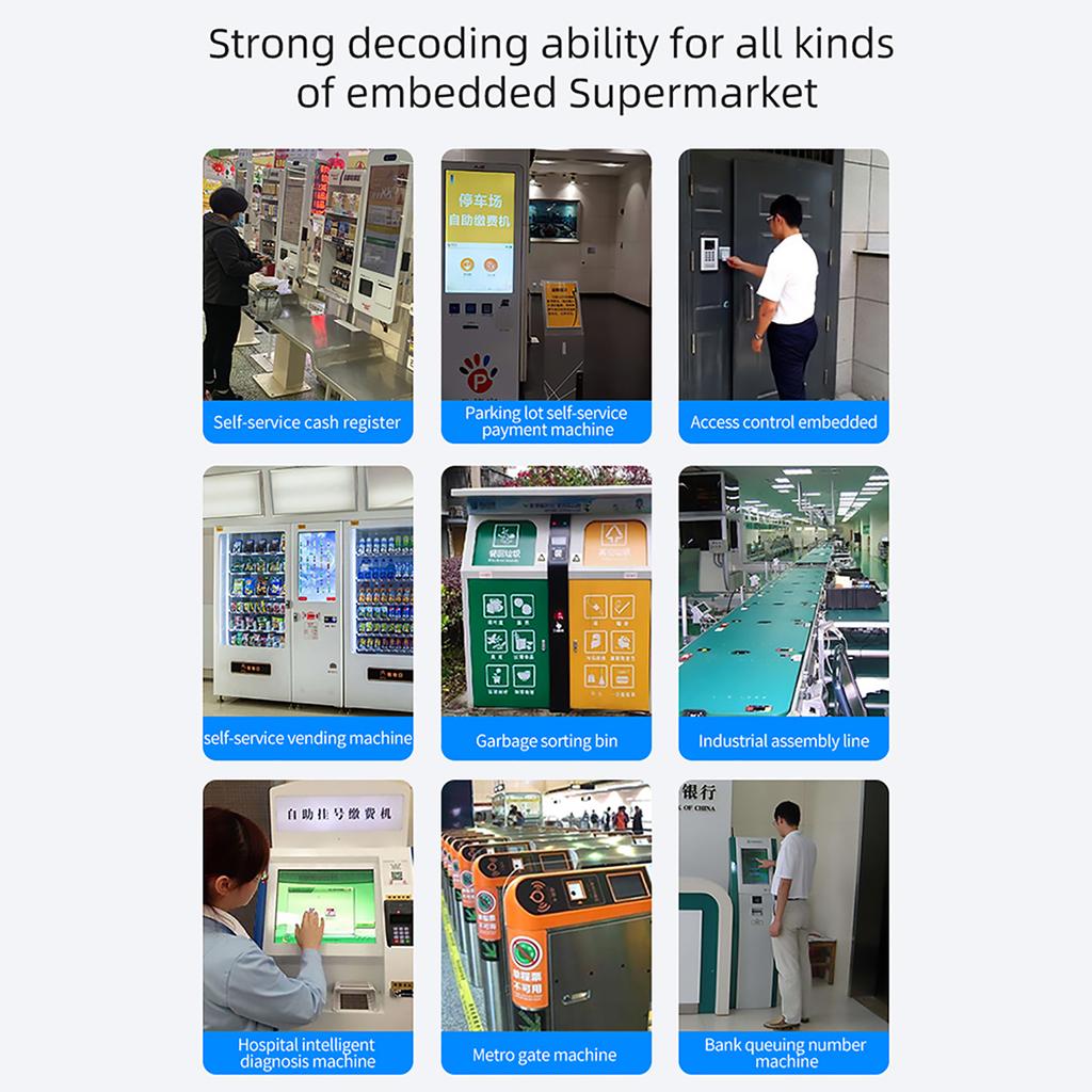 Embedded Barcode Scanner Self Induction 1D 2D QR Bar Code Reader Module Support USB Port Connection Auto Scanning for