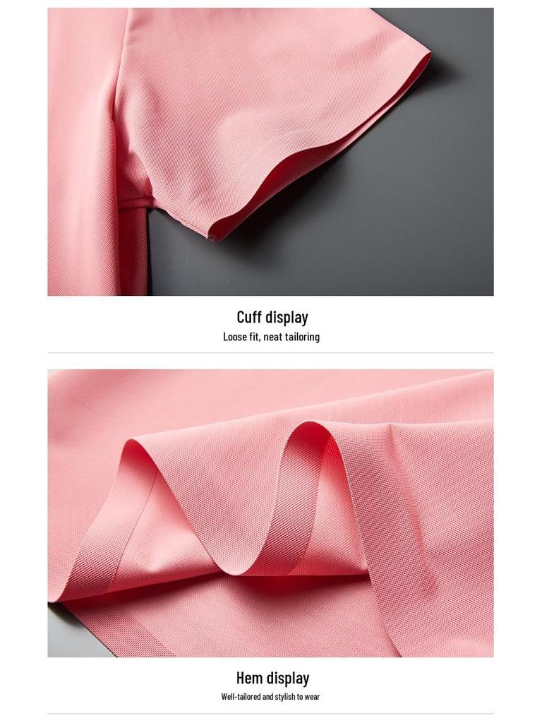 Men's Business Casual Ice Silk Polo - Slim Fit Summer Short-Sleeve Shirt