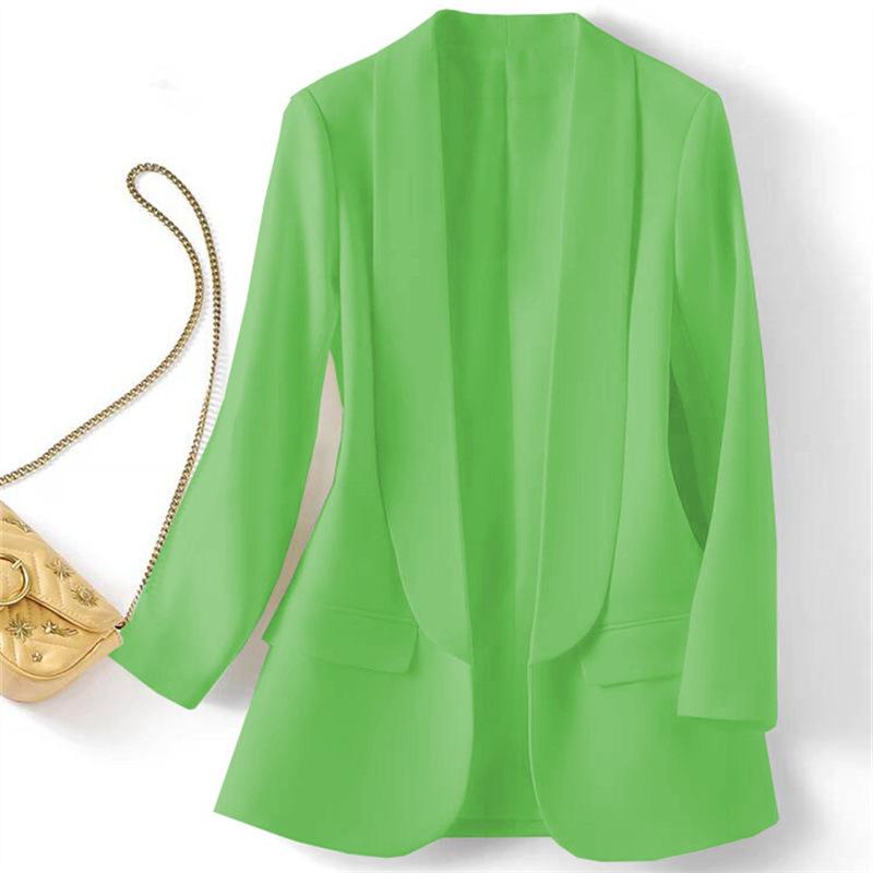 Spring and Autumn Hot Style Commuting Solid Color Collar Long Sleeve Coat for Women