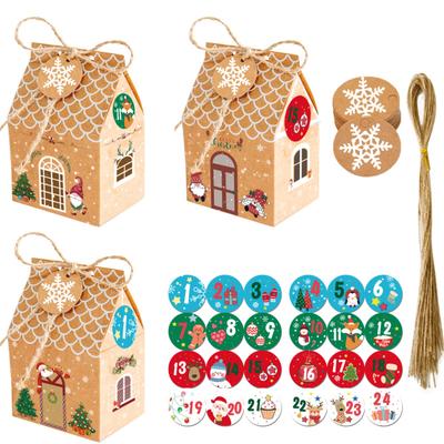 24er-Pack DIY Weihnachts-Lebkuchenhaus Süßigkeitenboxen - Festliche, unmontierte Geschenkboxen für Weihnachtsleckereien und Bastelarbeiten