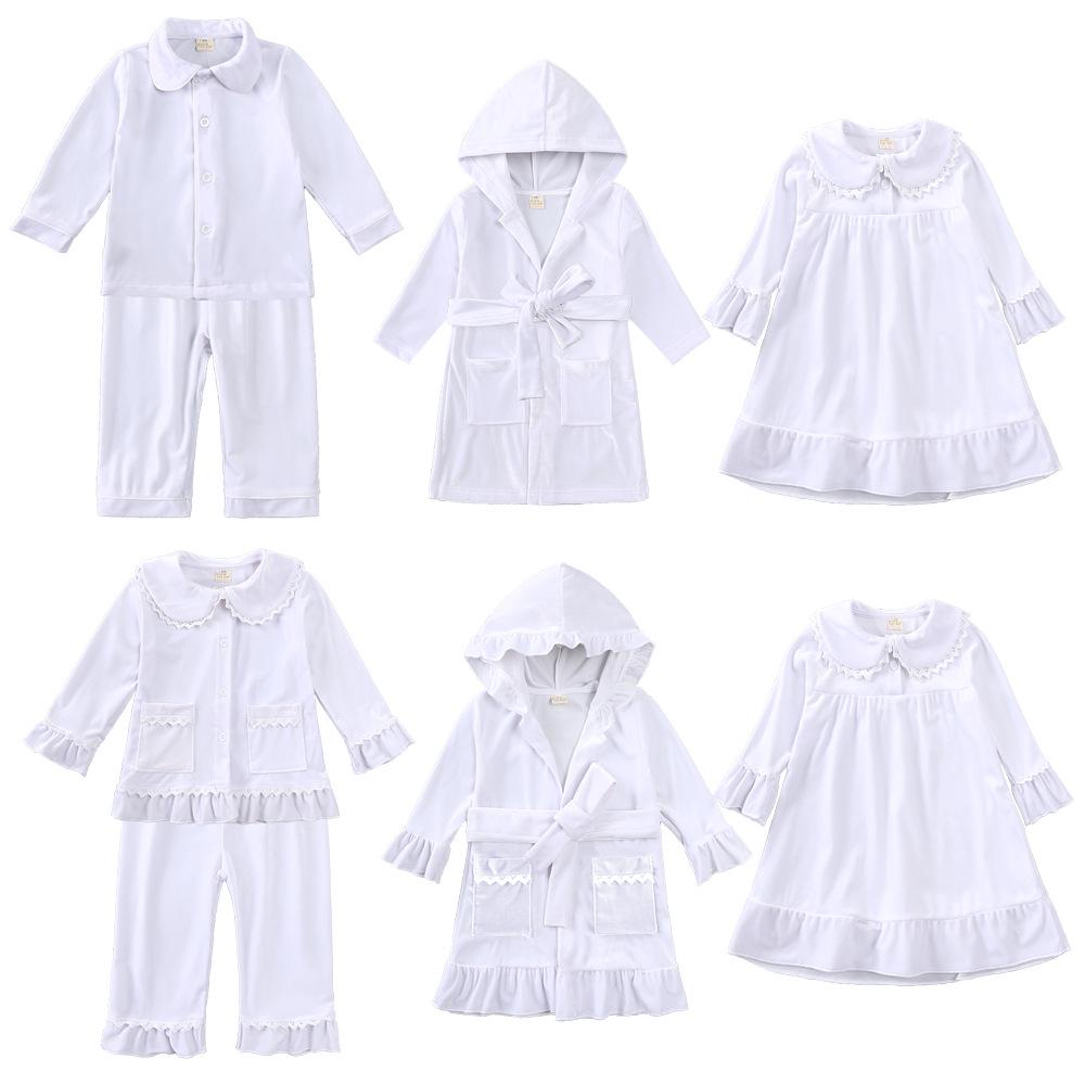 Children's Gold Velvet Pajamas - Autumn/Winter Homewear for Boys and Girls