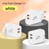 EU/US/UK 40W Charger Plug 2USB Quick Charge Adapter for iPhone/Xiaomi/Samsung