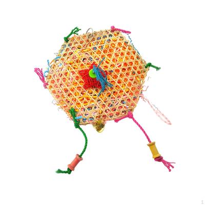 Pet Bird Chewing Toy Hanging Birdcage Colorful Brushed Bamboo Interactive Stand Parrot Toys