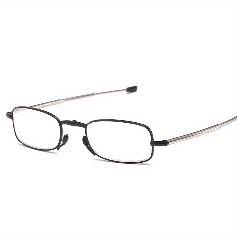 Faltbare Lesebrille Herren Damen Metallrahmen Blaulichtbeständig Brille mit Reißverschlusstasche Korrektionsbrille +1.0 Bis +4.0