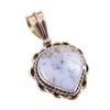 Natural Dendrite Opal 925 Solid Sterling Silver Gift TwoTone Pendant 1.25" G2t25