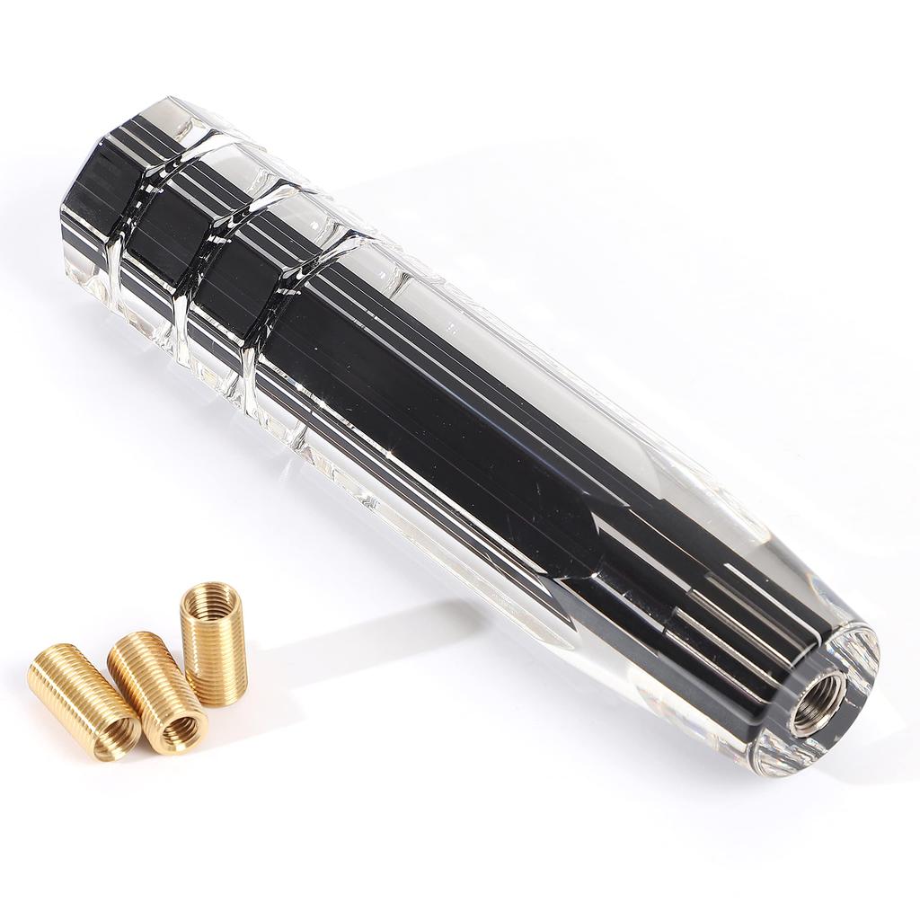 Life Palette Extension Crystal Shift Knob Line, Octagonal, 7.9 inches (200 mm), Long Adapter, 3 Types (Black)