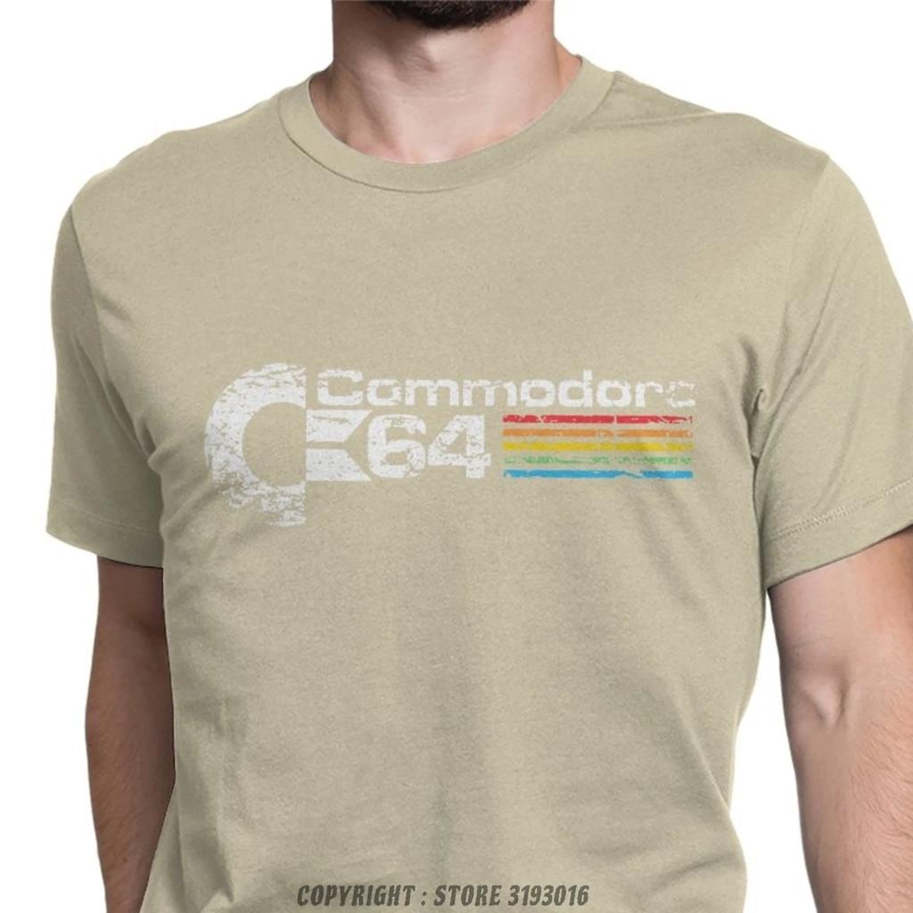 Retro Commodore 64 Koszulki T-shirt Nowe Czysta Bawełna Koszulki C64 Amiga Komputerowy Geek Nerd Koszulki 3D Dekolt O Koszulki